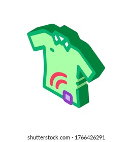 T-shirt with Signal Sensor Icon Vector. Isometric T-shirt with Signal Sensor sign. color isolated symbol illustration