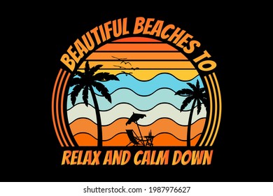 T-shirt silhouette beach summer sunset palm tree