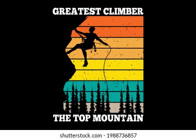 T-shirt silhouette climber mountain pine tree retro vintage style