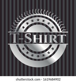 T-Shirt silver shiny emblem]. Vector Illustration. Mosaic.