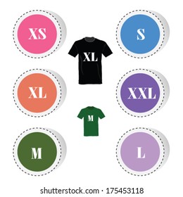 t-shirt and size color art vector illustration