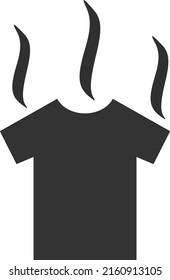 Ilustración vectorial del olor de la camiseta. Ilustración plana de diseño icónico del olor a camiseta, aislado en un fondo blanco.