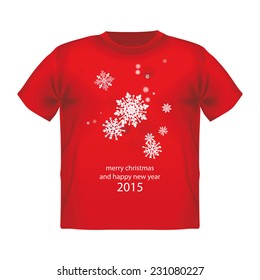 T-shirt snowflake vector isolated clothing white clothes blank template casual top, fashion,