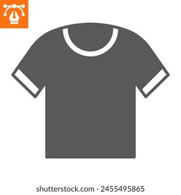 T-shirt solid icon, glyph style icon for web site or mobile app, clothes and sportswear, unisex t-shirt vector icon, simple vector illustration, vector graphics with editable strokes.