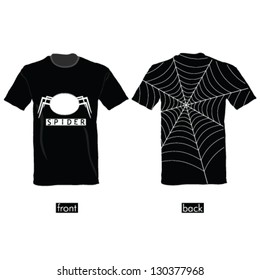 t-shirt with spider web vector illustration