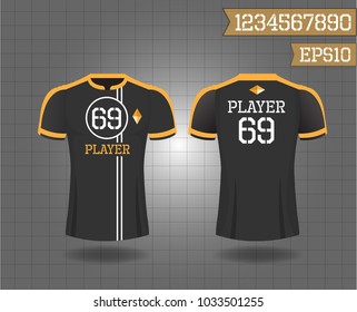 T-shirt sport design front and back ,Vector football and running t-shirt creative fashion design template.