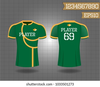 T-shirt sport design front and back ,Vector football and running t-shirt creative fashion design template.