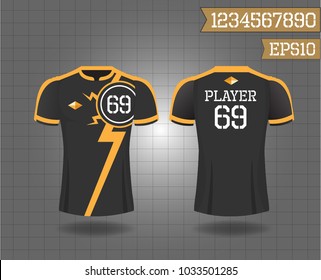 T-shirt sport design front and back ,Vector football and running t-shirt creative fashion design template.