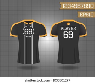 T-shirt sport design front and back ,Vector football and running t-shirt creative fashion design template.