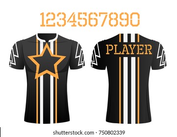 T-shirt sport design front and back  ,Vector football and running t-shirt creative fashion design template.