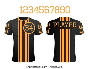 T-shirt sport design front and back  ,Vector football and running t-shirt creative fashion design template.