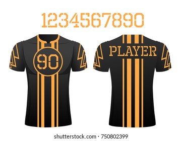 T-shirt sport design front and back  ,Vector football and running t-shirt creative fashion design template.