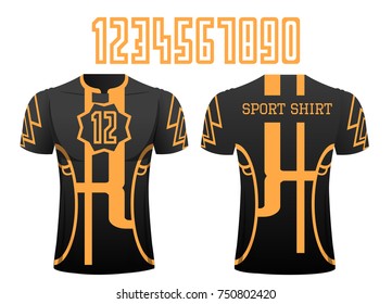 T-shirt sport design front and back  ,Vector football and running t-shirt creative fashion design template.