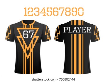 T-shirt sport design front and back  ,Vector football and running t-shirt creative fashion design template.