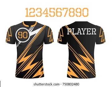 T-shirt sport design front and back  ,Vector football and running t-shirt creative fashion design template.