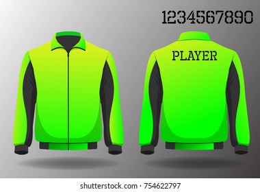 T-shirt sport design front and back ,Vector football and running t-shirt creative fashion design template,Warm coat sport design front and back.