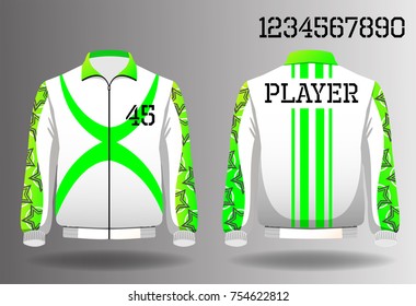 T-shirt sport design front and back ,Vector football and running t-shirt creative fashion design template,Warm coat sport design front and back.