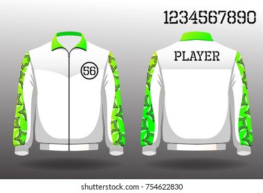 T-shirt sport design front and back ,Vector football and running t-shirt creative fashion design template,Warm coat sport design front and back.