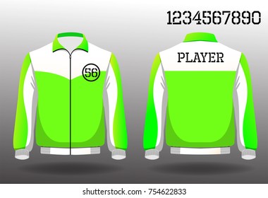 T-shirt sport design front and back ,Vector football and running t-shirt creative fashion design template,Warm coat sport design front and back.