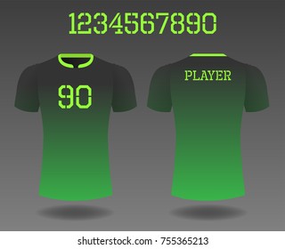 T-shirt sport design front and back ,Vector football and running t-shirt creative fashion design template.