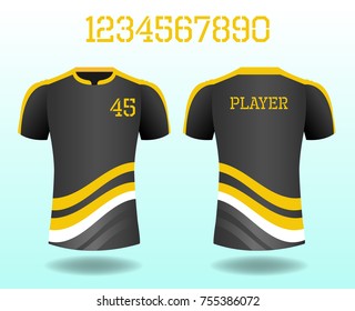 T-shirt sport design front and back ,Vector football and running t-shirt creative fashion design template.