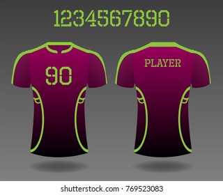 T-shirt sport design front and back ,Vector football and running t-shirt creative fashion design template.