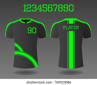 T-shirt sport design front and back ,Vector football and running t-shirt creative fashion design template.