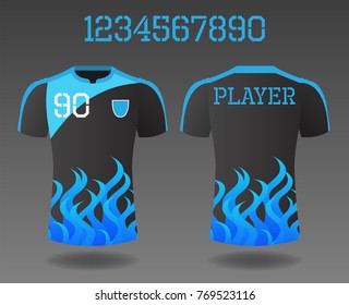 T-shirt sport design front and back ,Vector football and running t-shirt creative fashion design template.