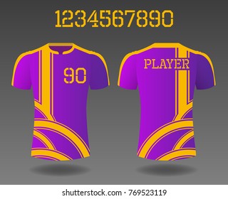 T-shirt sport design front and back ,Vector football and running t-shirt creative fashion design template.