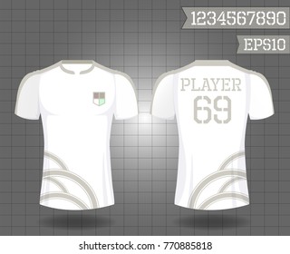T-shirt sport design front and back ,Vector football and running t-shirt creative fashion design template.