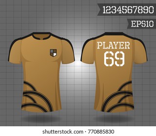 T-shirt sport design front and back ,Vector football and running t-shirt creative fashion design template.