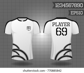 T-shirt sport design front and back ,Vector football and running t-shirt creative fashion design template.