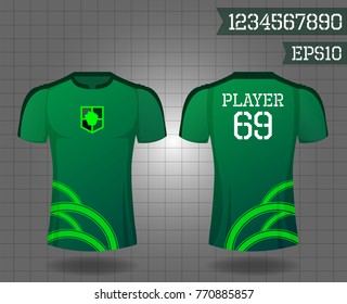 T-shirt sport design front and back ,Vector football and running t-shirt creative fashion design template.
