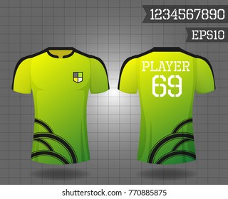 T-shirt sport design front and back ,Vector football and running t-shirt creative fashion design template.