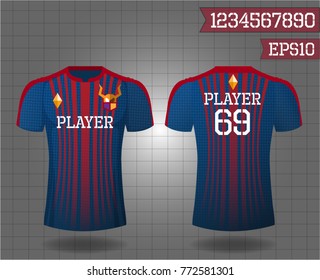 T-shirt sport design front and back ,Vector football and running t-shirt creative fashion design template.