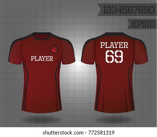 T-shirt sport design front and back ,Vector football and running t-shirt creative fashion design template.
