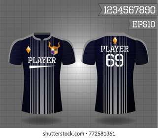 T-shirt sport design front and back ,Vector football and running t-shirt creative fashion design template.