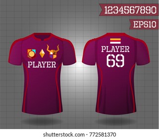 T-shirt sport design front and back ,Vector football and running t-shirt creative fashion design template.