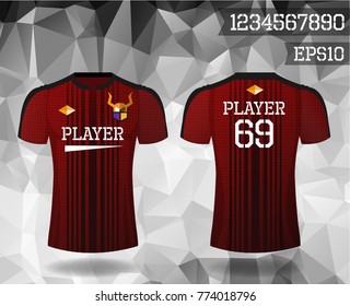 T-shirt sport design front and back ,Vector football and running t-shirt creative fashion design template.