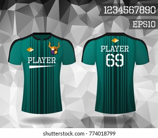 T-shirt sport design front and back ,Vector football and running t-shirt creative fashion design template.