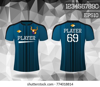 T-shirt sport design front and back ,Vector football and running t-shirt creative fashion design template.