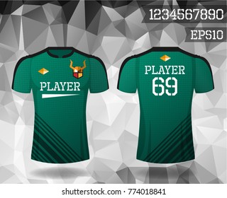 T-shirt sport design front and back ,Vector football and running t-shirt creative fashion design template.