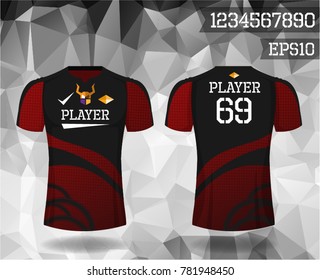 T-shirt sport design front and back ,Vector football and running t-shirt creative fashion design template.