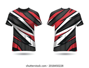 T-Shirt Sport Design. Racing jersey for club. uniform front and back view.
