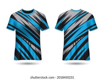 T-Shirt Sport Design. Racing jersey for club. uniform front and back view.