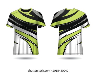 T-Shirt Sport Design. Racing jersey for club. uniform front and back view.