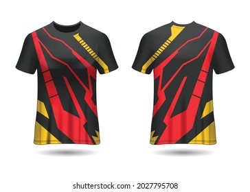 T-Shirt Sport Design. Racing jersey for club. uniform front and back view.