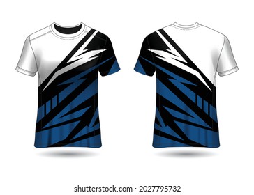 T-Shirt Sport Design. Racing jersey for club. uniform front and back view.