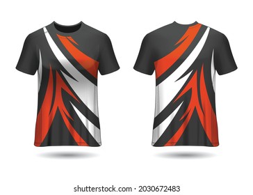 T-Shirt Sport Design. Racing jersey for club. uniform front and back view.