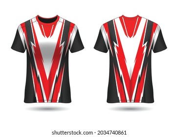 T-Shirt Sport Design. Racing jersey for club. uniform front and back view.